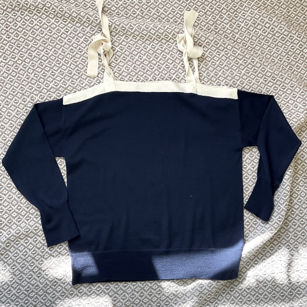 J Crew Shoulder Tie Sweater size M